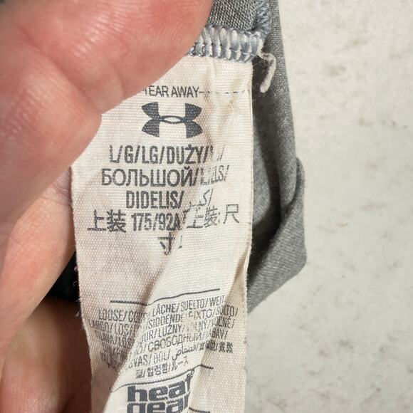 Under Armour Heat Gear 1/4 Zip Shirt Long Sleeve Grey Men L Loose Performance - Picture 11 of 14